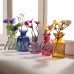 Set of 5 Petite Glass Vases in Clear or Jewel Tones- Fun Shapes, 2 3/4"-3 3/4"H   253609283061